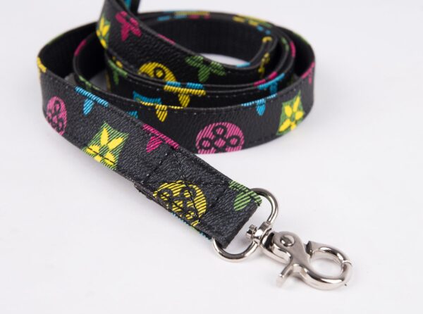 BLACK FLORAL HARNESS & LEASH SET SMALL BREED